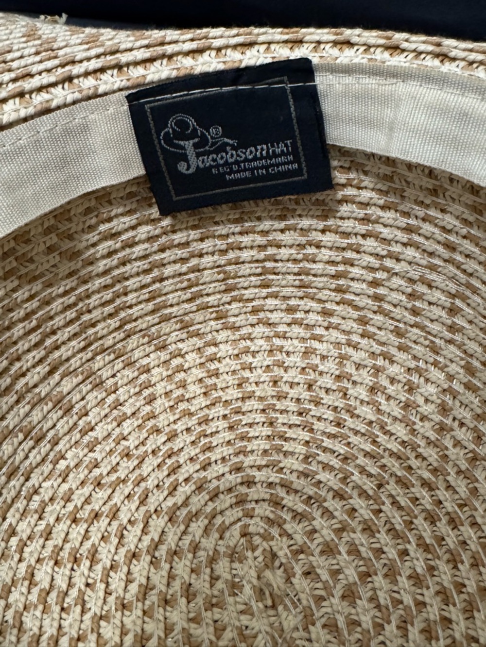 Cocoa Beach Beige Wide Brim Straw Sun Hat Embroidered Beach Vacation Floppy - Picture 2 of 3